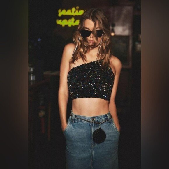 NWT Size XS/S (32" L ) - Anthro Adjustable Coin Purse Chain Belt (NWT US$ 60) - Picture 2 of 5